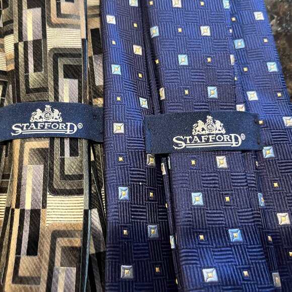 STAFFORD Tie Lot (4) Four Men's Ties  EUC - Picture 3 of 8